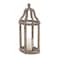 Brown Recycled wood Natural Candle Holder Lantern, 29" x 13" x 10"